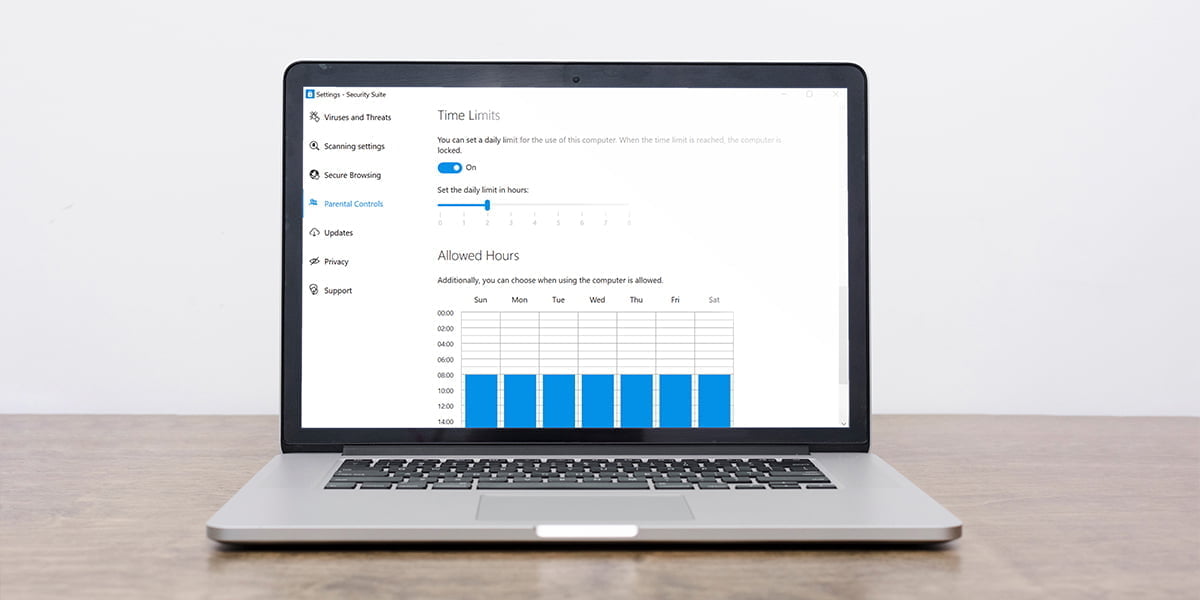 Screenshot of Time Limits settings page