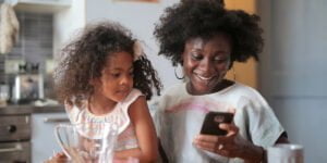 Parent using an LG phone