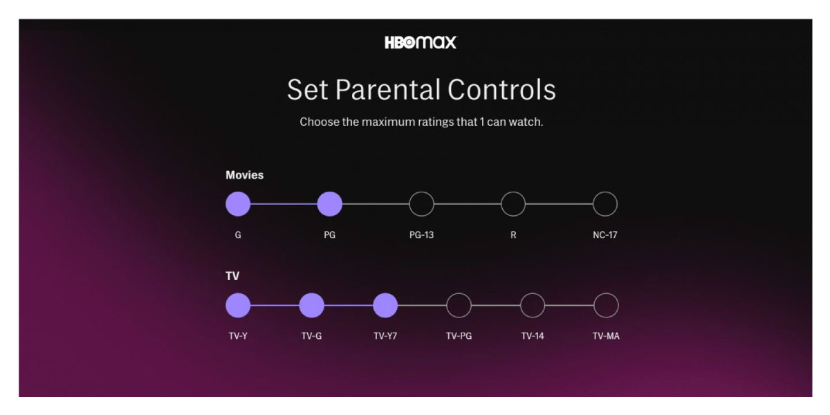 Restrict movies and TV shows based on your child’s age in HBO Max’s parental control settings. 