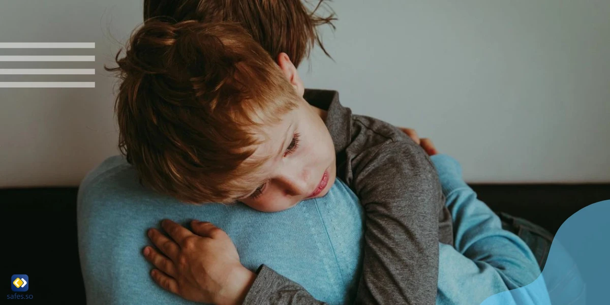 Enmeshed child clinging to his mother
