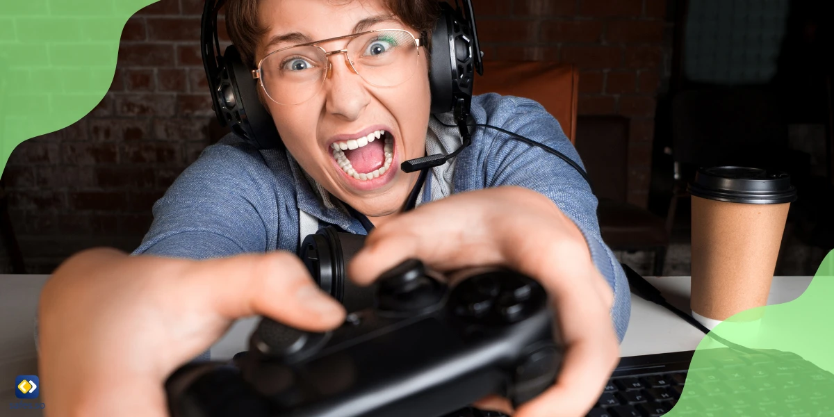 Teenager spielt hektisch