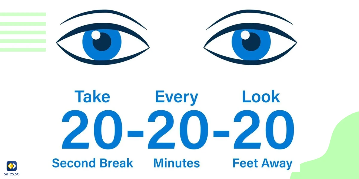 20-20-20 rule: every 20 minutes, take a 20-second break and look at something 20 feet away
