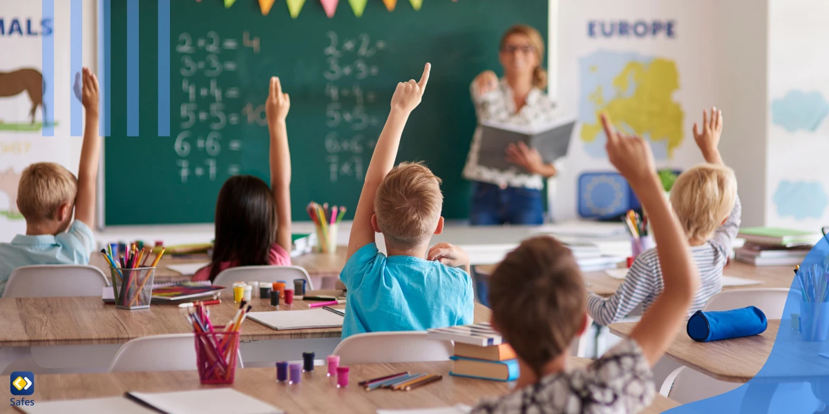 Teacher asking questions in a classroom