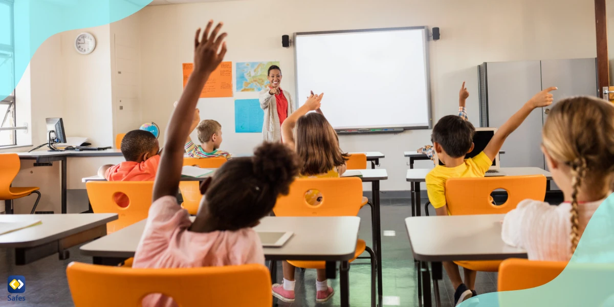 Teacher taking questions in the classroom