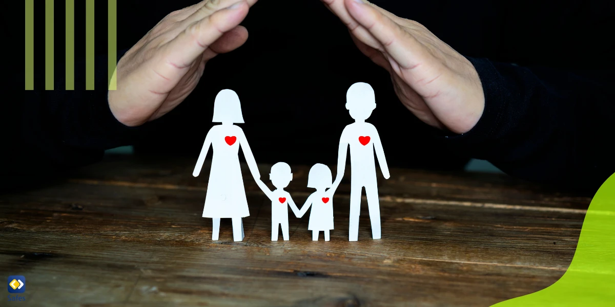 Symbolisches Bild von Bausteinen, die die Bedeutung jedes Familienmitglieds bei der Erstellung eines Familiennotfallplans darstellen