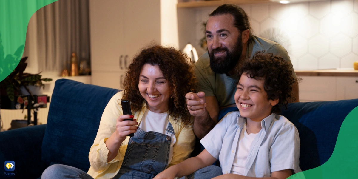 child watching movies with parents