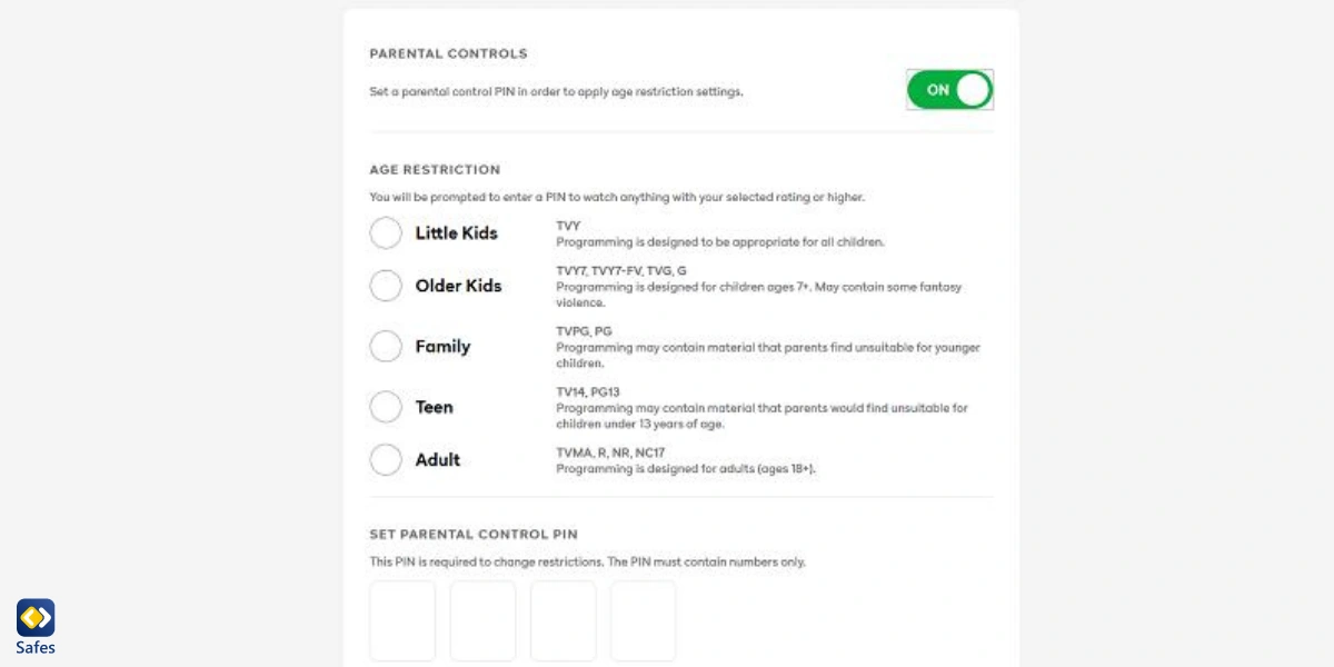 Peacock Parental Control Settings