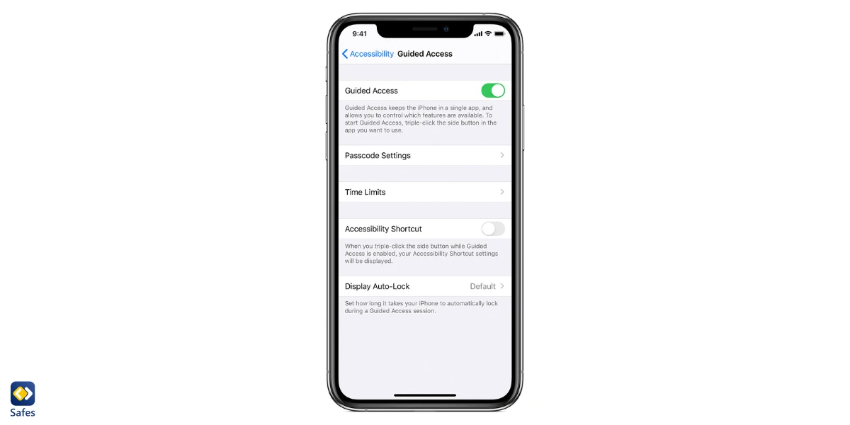 Screenshot der Guided Access-Funktion auf iPhone und iPad