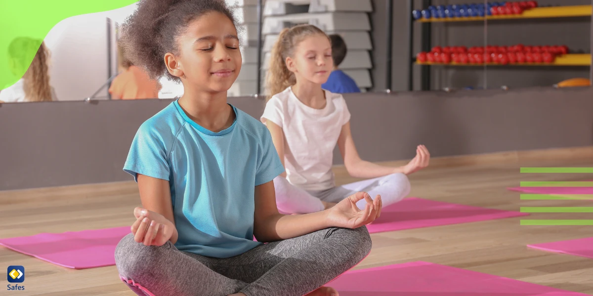 Children practice mindfulness