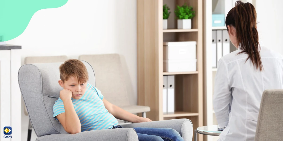 Lonely teenager at a psychologist's office