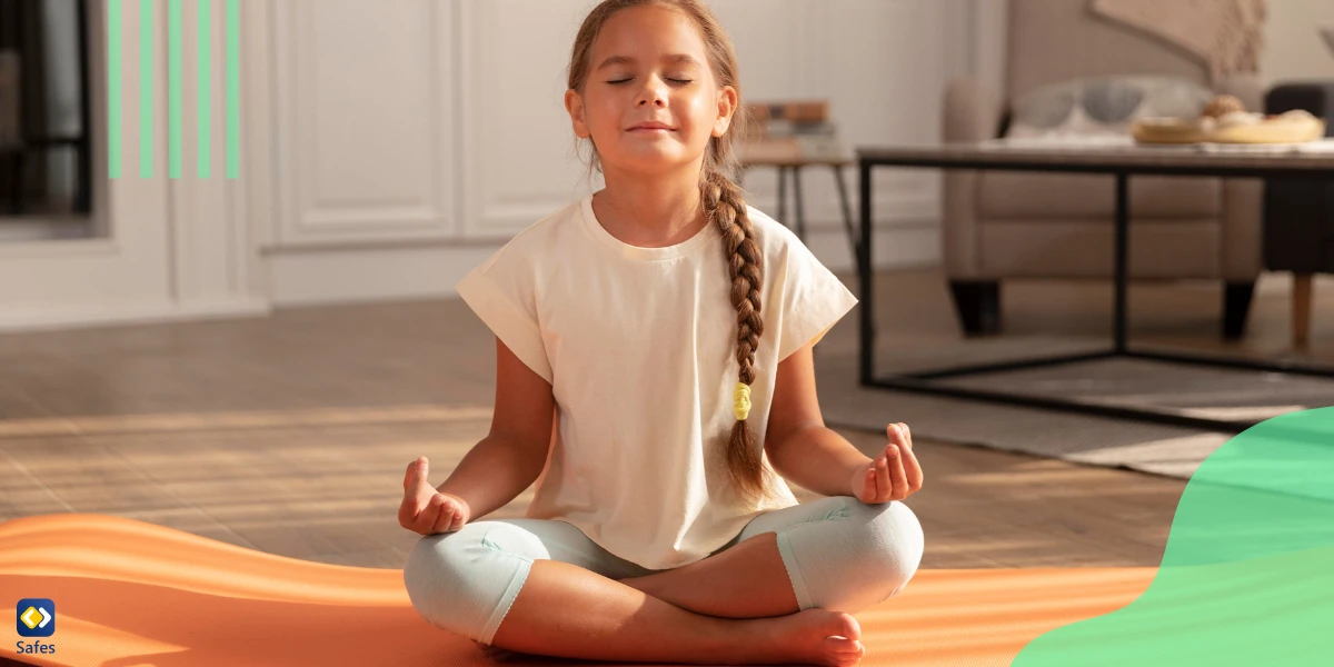 Child meditating as a means to manage her emotions