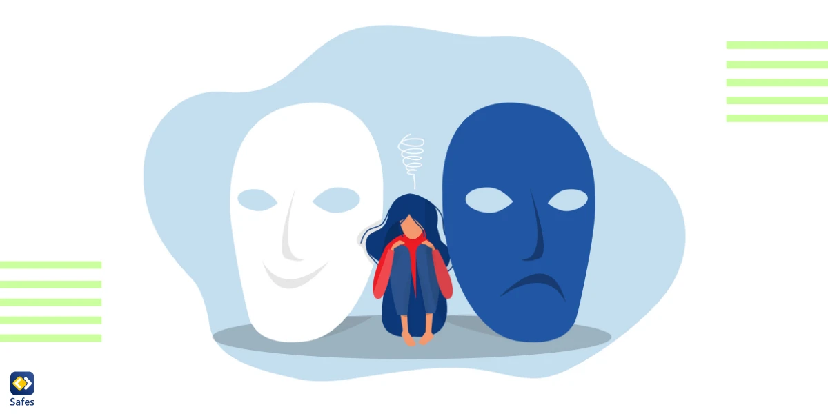 Eine Illustration, die ein Mädchen darstellt, das unter maladaptivem Verhalten leidet