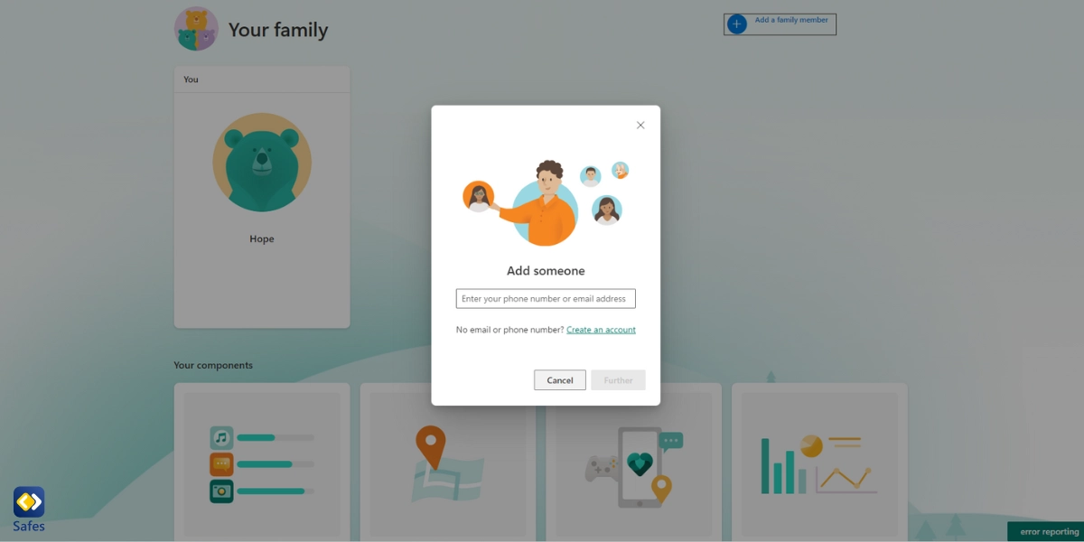 Screenshot of How to Add a Family Member in Microsoft Family Safety