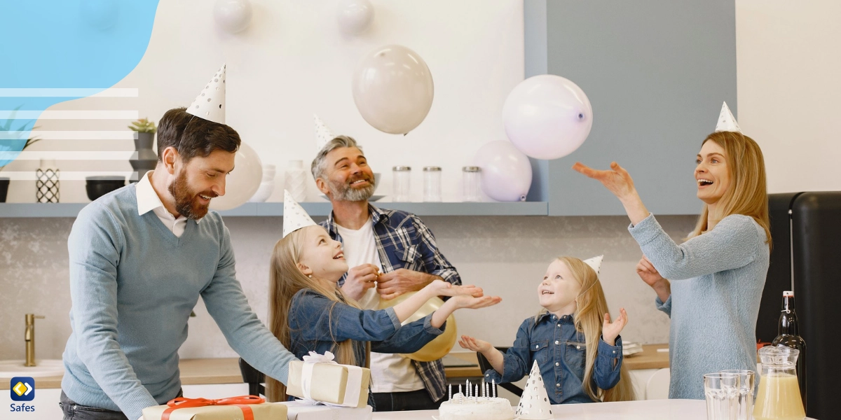 Familie feiert Leistung des Kindes