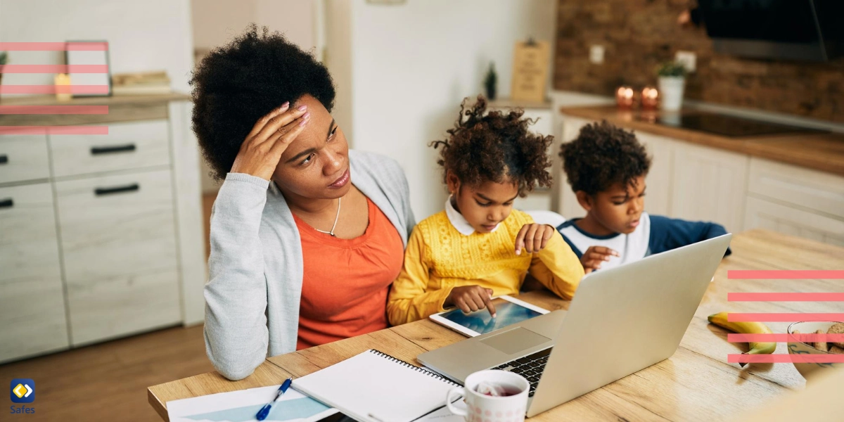 Stressed parent trying to work from home