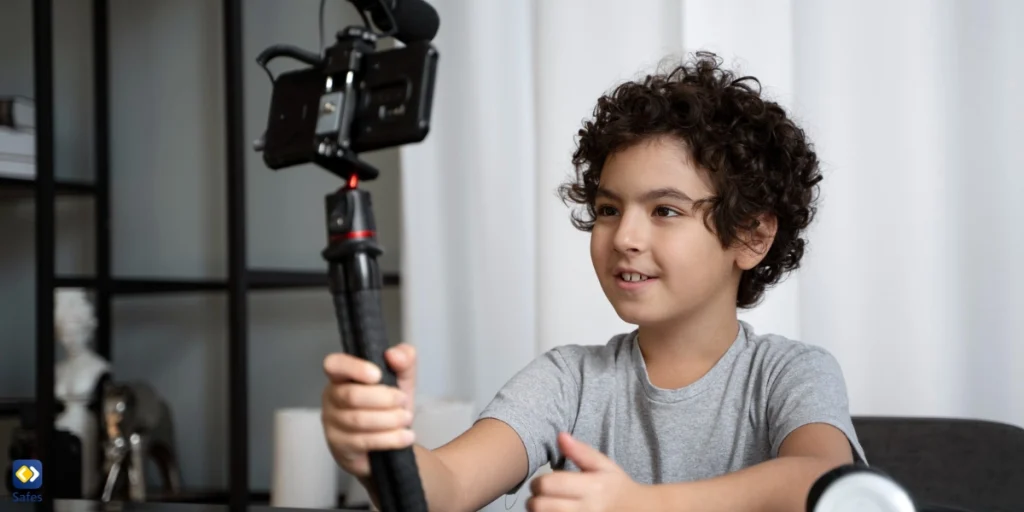 Child influencer making video for TikTok