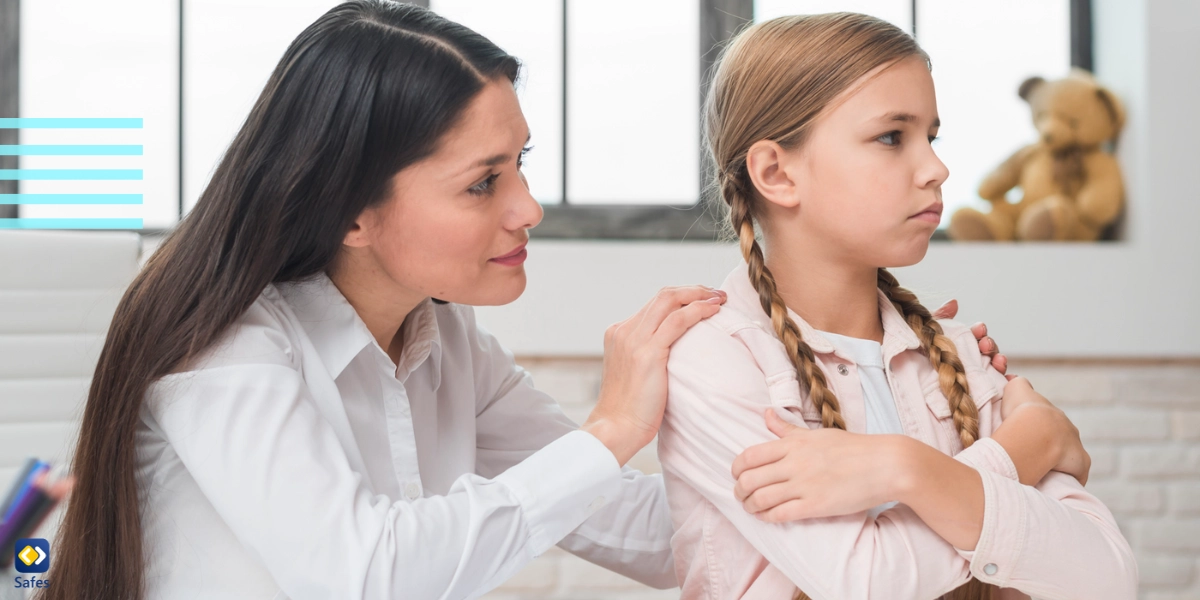 Mother using different types of discipline on child