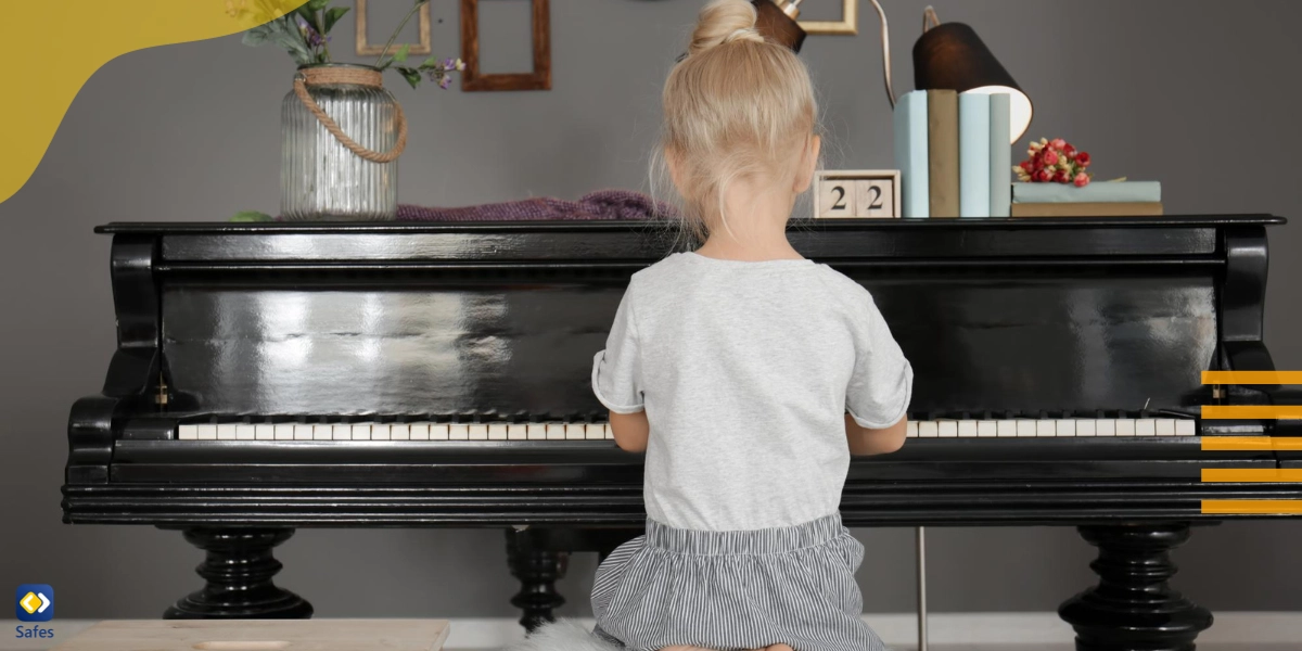Little girl playing piano