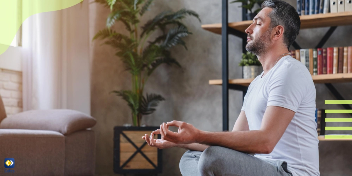 Father practicing mindfulness exercises