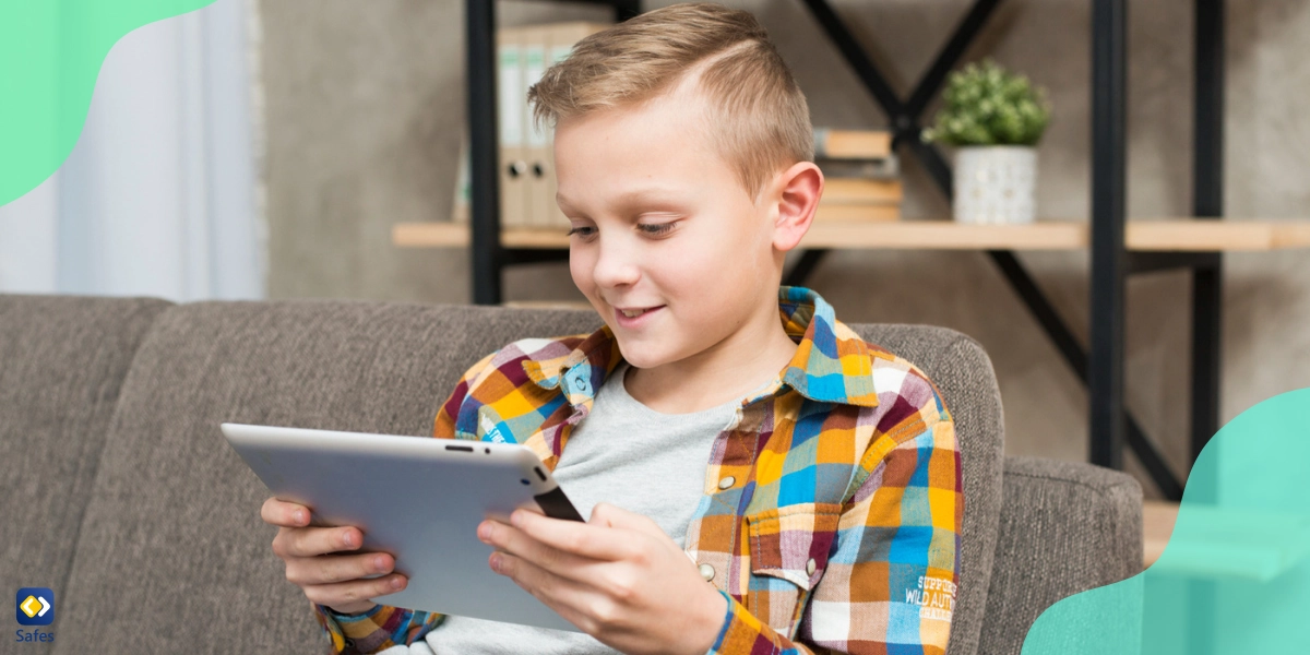 Child reading the Yarn app stories on his tablet