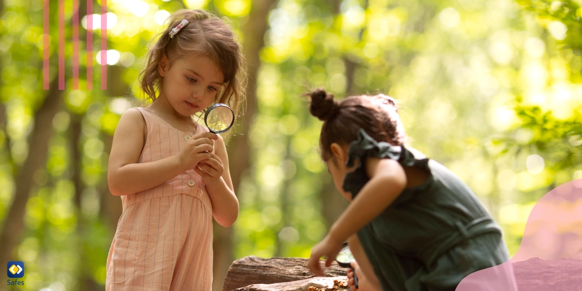 Children scavenging in nature