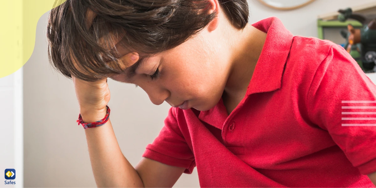 A boy feeling stressed, facing new challenges.