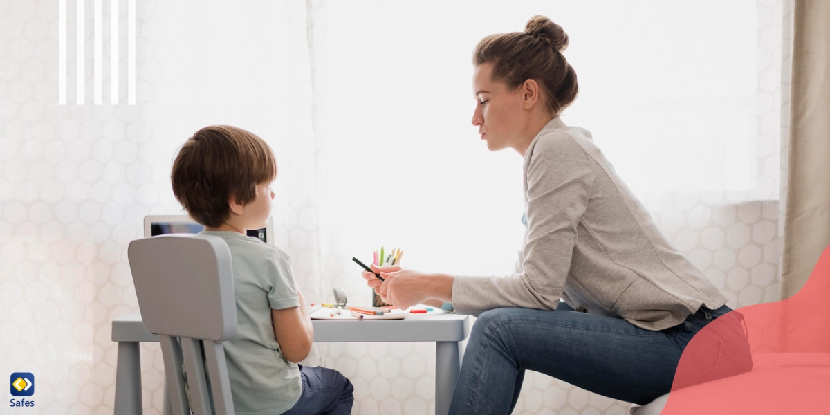 A boy attending a therapy session to deal with his trauma.