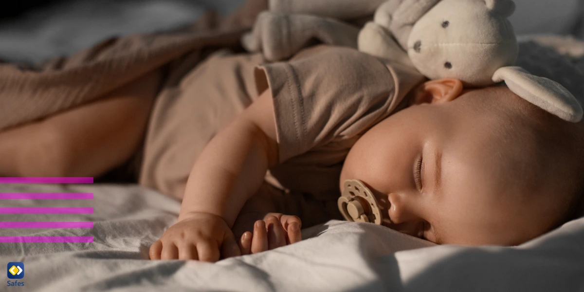 A child sleeping peacefully in a crib.