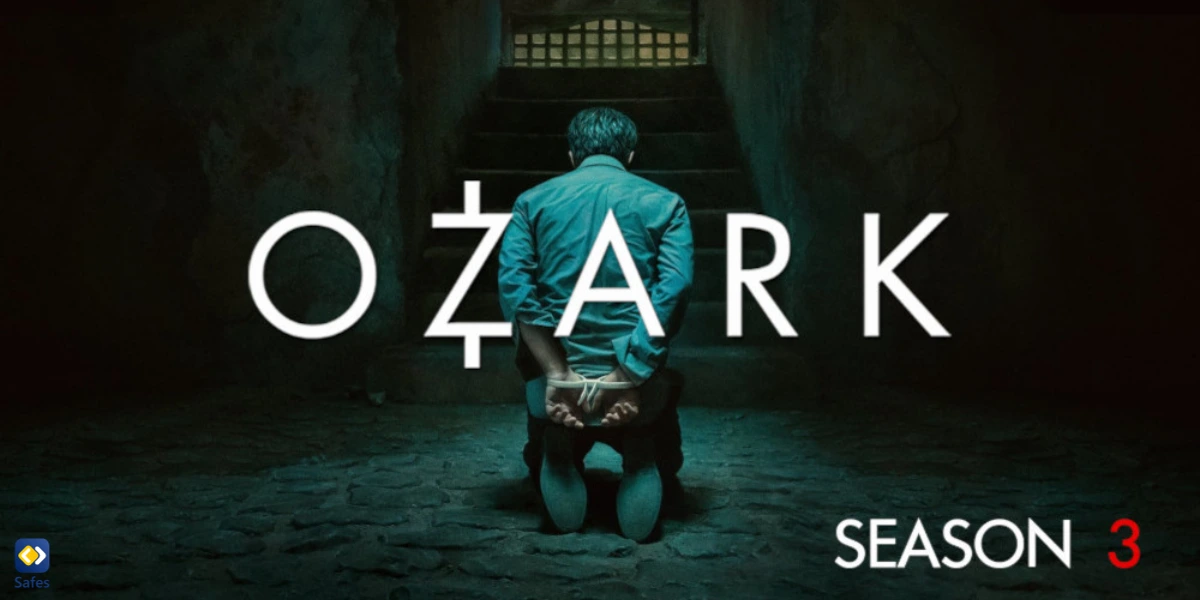 Banner aus der dritten Staffel der Ozark-Serie, das die Gewalt darstellt