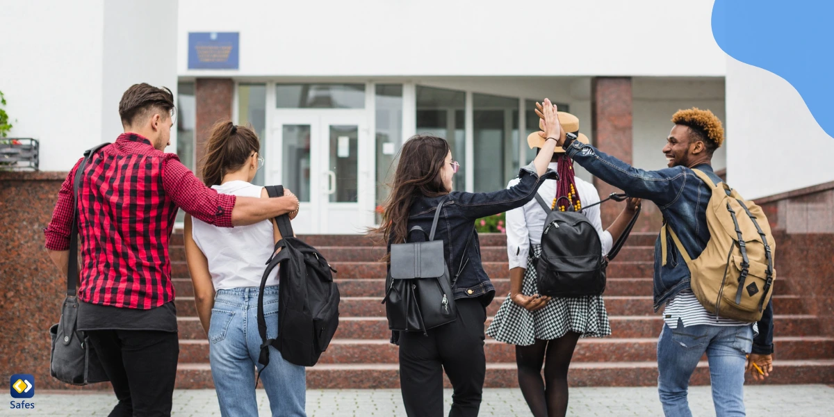 Teenagers going to high school in a friendly and healthy environment