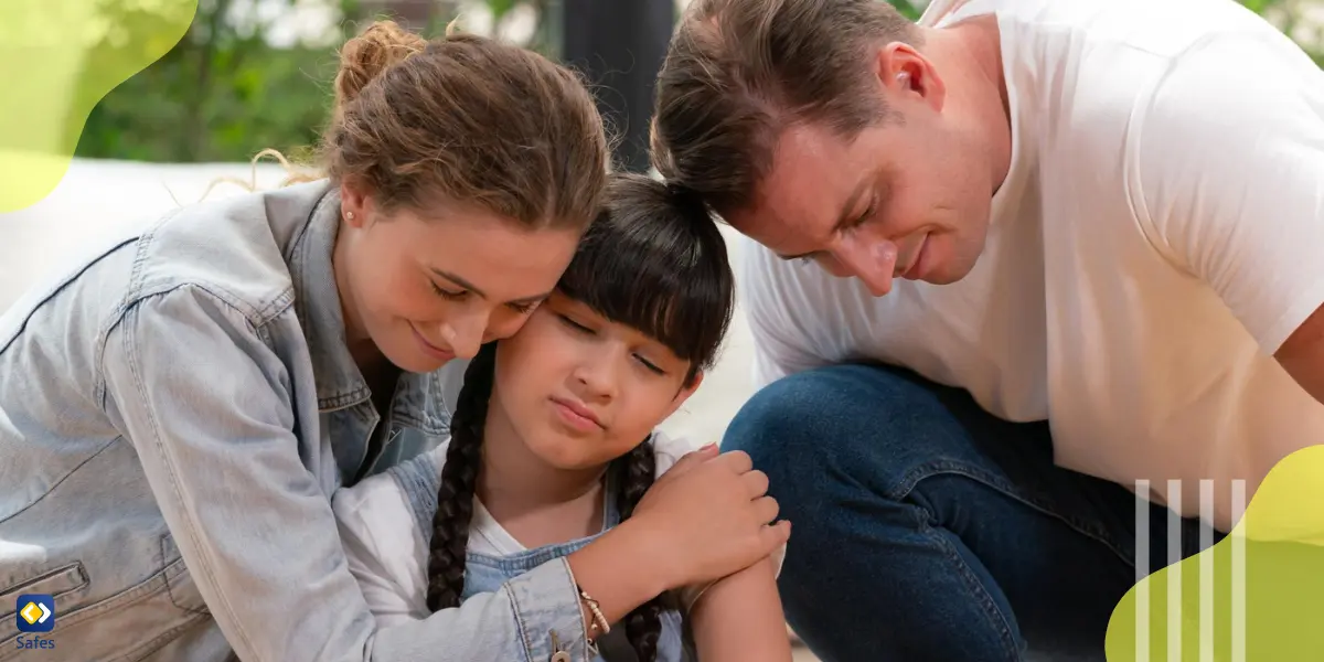 Parents comforting their daughter who has ended a toxic relationship with a friend.