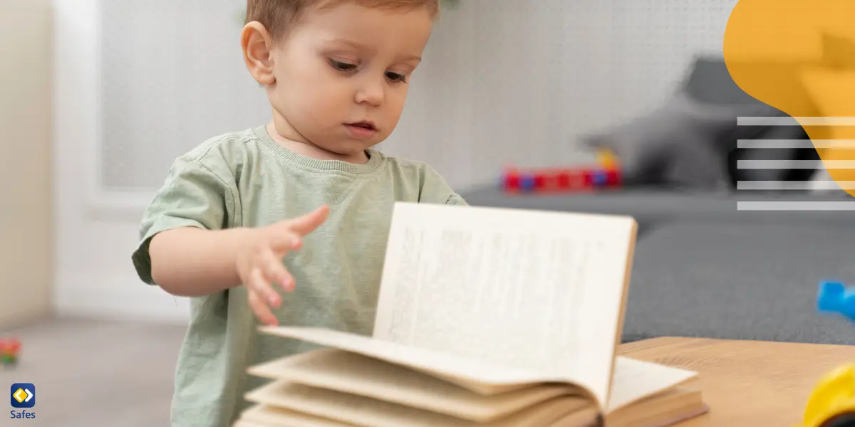 ein Kleinkind, das schon in jungen Jahren Interesse an Büchern und schriftlichem Material zeigt, als Zeichen von Hyperlexie