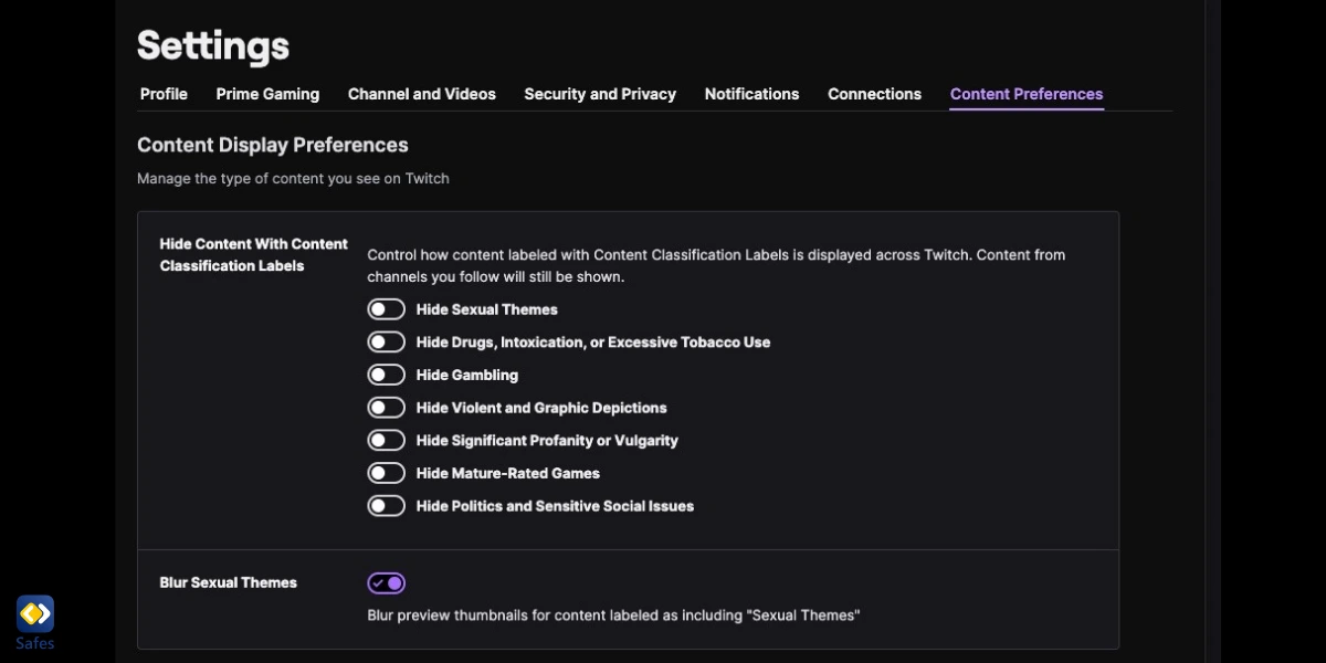 screenshot of settings-content preferences